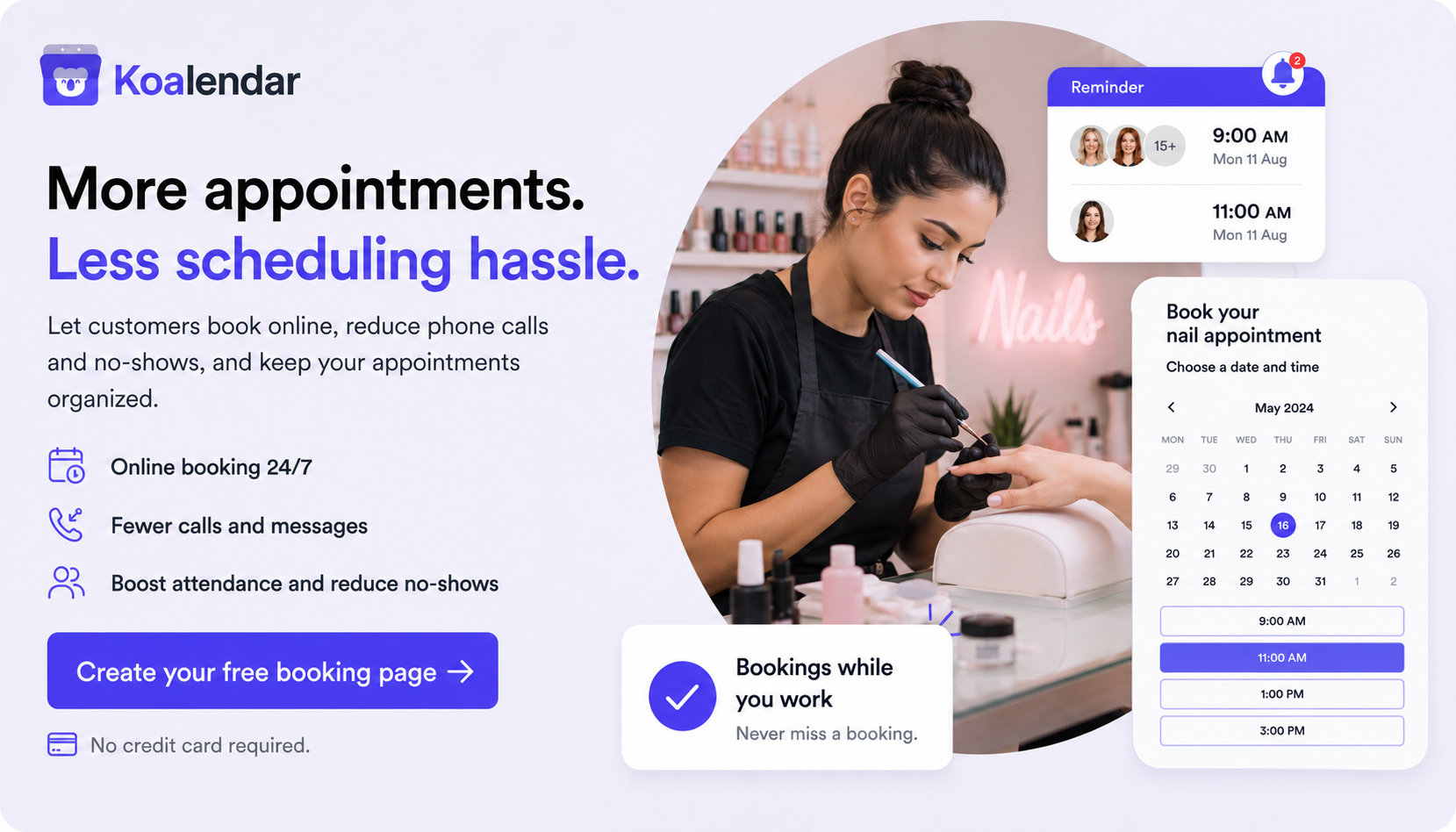 Koalendar nail salon booking software